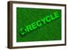 Recycle Word over Green Grass-marphotography-Framed Art Print