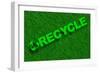 Recycle Word over Green Grass-marphotography-Framed Art Print