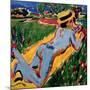 Recycling Blue Nude in a Straw Hat, 1909-Ernst Ludwig Kirchner-Mounted Giclee Print