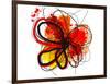 Red Abstract Brush Splash Flower I-Irena Orlov-Framed Art Print