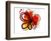 Red Abstract Brush Splash Flower I-Irena Orlov-Framed Art Print