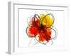 Red Abstract Brush Splash Flower II-Irena Orlov-Framed Premium Giclee Print
