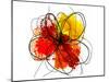 Red Abstract Brush Splash Flower II-Irena Orlov-Mounted Premium Giclee Print