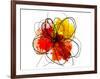 Red Abstract Brush Splash Flower II-Irena Orlov-Framed Premium Giclee Print