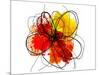 Red Abstract Brush Splash Flower II-Irena Orlov-Mounted Premium Giclee Print