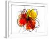 Red Abstract Brush Splash Flower II-Irena Orlov-Framed Art Print