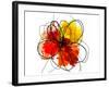 Red Abstract Brush Splash Flower II-Irena Orlov-Framed Art Print