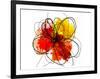 Red Abstract Brush Splash Flower II-Irena Orlov-Framed Art Print