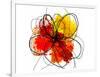 Red Abstract Brush Splash Flower II-Irena Orlov-Framed Art Print