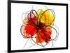 Red Abstract Brush Splash Flower II-Irena Orlov-Framed Art Print