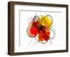 Red Abstract Brush Splash Flower II-Irena Orlov-Framed Art Print