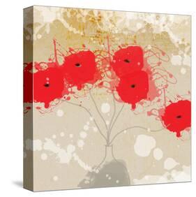 Red Abstract Bunch I-Irena Orlov-Stretched Canvas