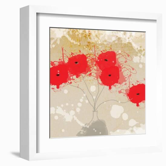 Red Abstract Bunch I-Irena Orlov-Framed Art Print