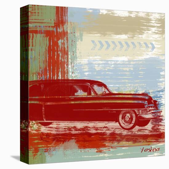 Red Abstract Car-Yashna-Stretched Canvas