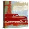 Red Abstract Car-Yashna-Stretched Canvas