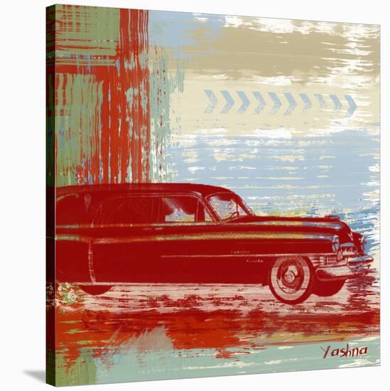 Red Abstract Car-Yashna-Stretched Canvas