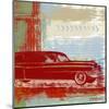 Red Abstract Car-Yashna-Mounted Art Print