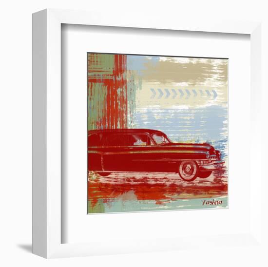 Red Abstract Car-Yashna-Framed Art Print