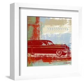 Red Abstract Car-Yashna-Framed Art Print