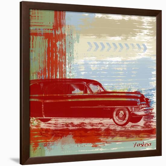 Red Abstract Car-Yashna-Framed Art Print