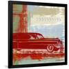 Red Abstract Car-Yashna-Framed Art Print