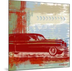 Red Abstract Car-Yashna-Mounted Art Print