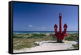 Red Anchor, Lost Seaman Memorial, Aruba-George Oze-Framed Stretched Canvas