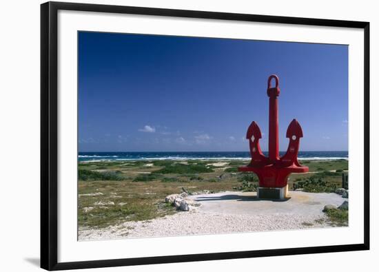 Red Anchor, Lost Seaman Memorial, Aruba-George Oze-Framed Photographic Print