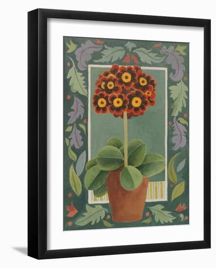 Red and black primula-Jennifer Abbott-Framed Giclee Print