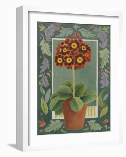 Red and black primula-Jennifer Abbott-Framed Giclee Print