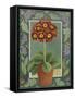 Red and black primula-Jennifer Abbott-Framed Stretched Canvas