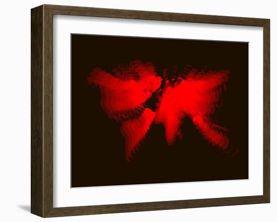 Red and Black Radiant World Map-NaxArt-Framed Art Print