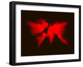 Red and Black Radiant World Map-NaxArt-Framed Art Print