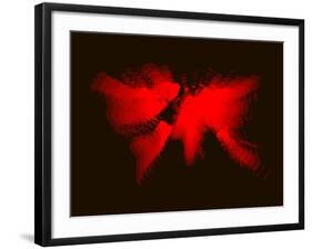 Red and Black Radiant World Map-NaxArt-Framed Art Print