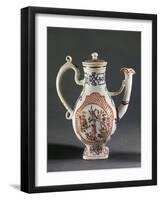 Red and Blue Chinoiserie Decorated Teapot-null-Framed Giclee Print