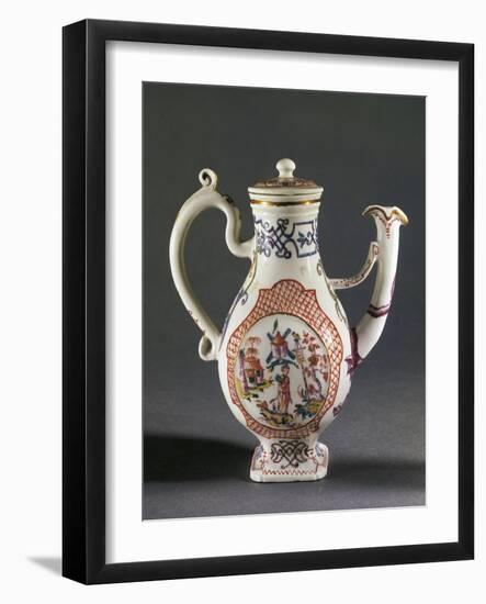 Red and Blue Chinoiserie Decorated Teapot-null-Framed Giclee Print