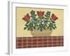 Red and Blue Flowers with Red Tablecloth-Debbie McMaster-Framed Giclee Print