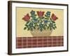 Red and Blue Flowers with Red Tablecloth-Debbie McMaster-Framed Giclee Print