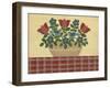 Red and Blue Flowers with Red Tablecloth-Debbie McMaster-Framed Giclee Print