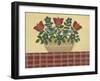 Red and Blue Flowers with Red Tablecloth-Debbie McMaster-Framed Giclee Print