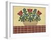 Red and Blue Flowers with Red Tablecloth-Debbie McMaster-Framed Giclee Print