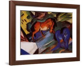 Red and Blue Horses-Franz Marc-Framed Art Print