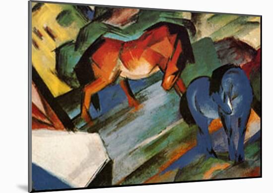 Red and Blue Horses-Franz Marc-Mounted Art Print