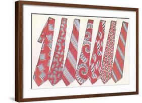 Red and Gray Neckties-null-Framed Art Print