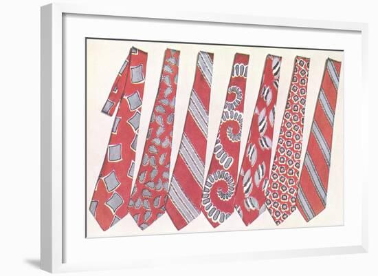 Red and Gray Neckties-null-Framed Art Print