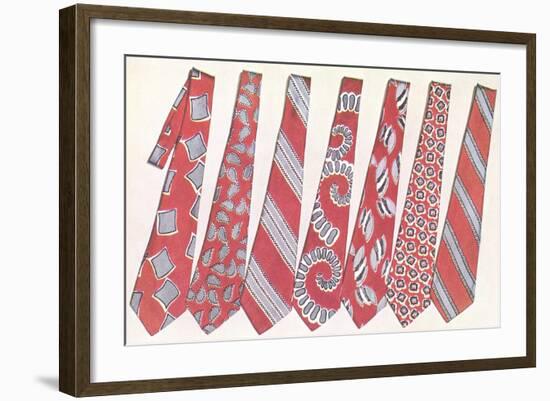 Red and Gray Neckties-null-Framed Art Print