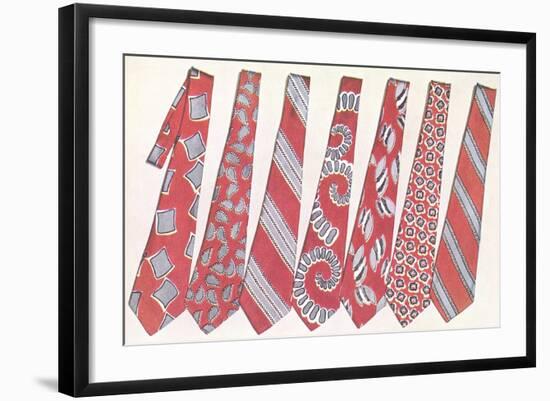 Red and Gray Neckties-null-Framed Art Print