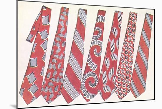 Red and Gray Neckties-null-Mounted Art Print