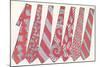 Red and Gray Neckties-null-Mounted Art Print
