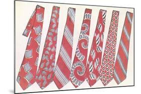 Red and Gray Neckties-null-Mounted Art Print